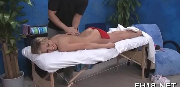  Cutie blowing her rubber during massage